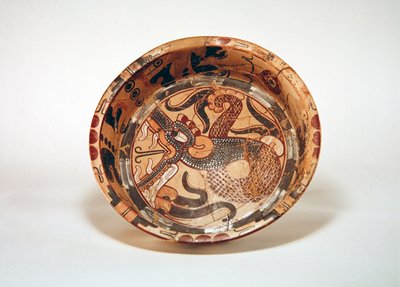 Large flat bowl with dragon, Los Tuxtlas, Vera Cruz by Pre Columbian Pre Columbian